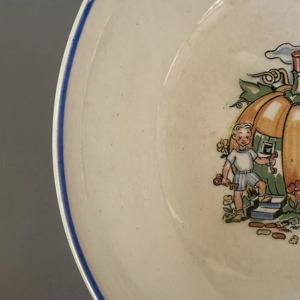 Vintage Salem China Peter Peter Pumpkin Eater Child Bowl Quaker Lady Z USA
